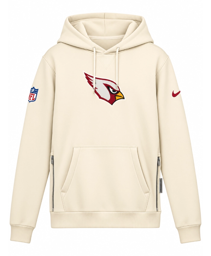 Arizona Cardinals 2026 Nike Cream Rivalries Collection Standard Issue Sideline Pullover Hoodie