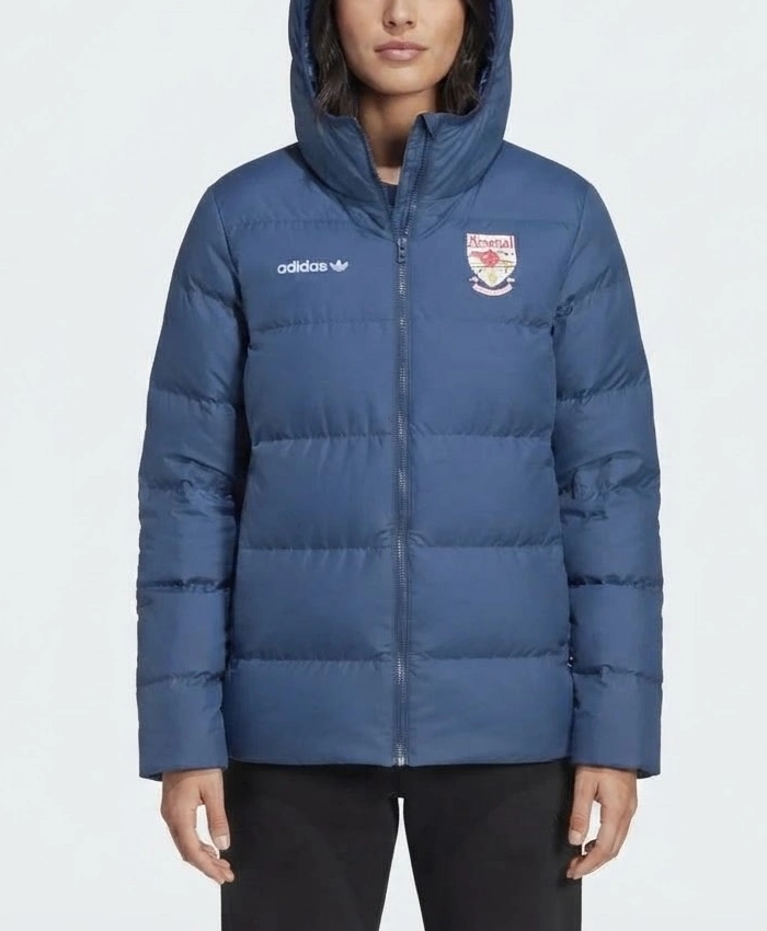 Arsenal Adidas 2627 EQT Blue Puffer Hooded Jacket
