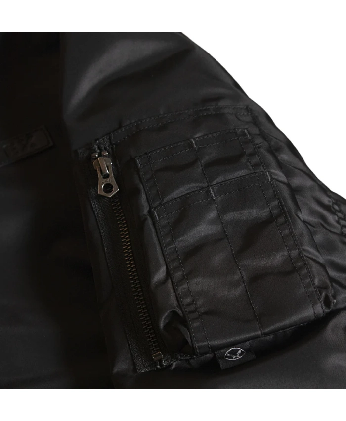 Avirex MA1 Nylon Zip Up Black Bomber Jacket For Sale