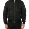 Avirex MA1 Nylon Zip Up Black Bomber Jacket Sale