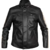 BTS Spotify Event 2026 Normal Song Live Jimin Black Striped Leather Racer Jacket
