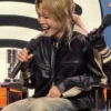 BTS Spotify Event Normal Song Live Concert Park Jimin Black Striped Leather Racer Jacket