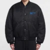 Balenciaga x SEGA Sonic the Hedgehog Black Satin Bomber Varsity Jacket