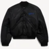 Balenciaga x SEGA Sonic the Hedgehog Black Satin Varsity Jacket