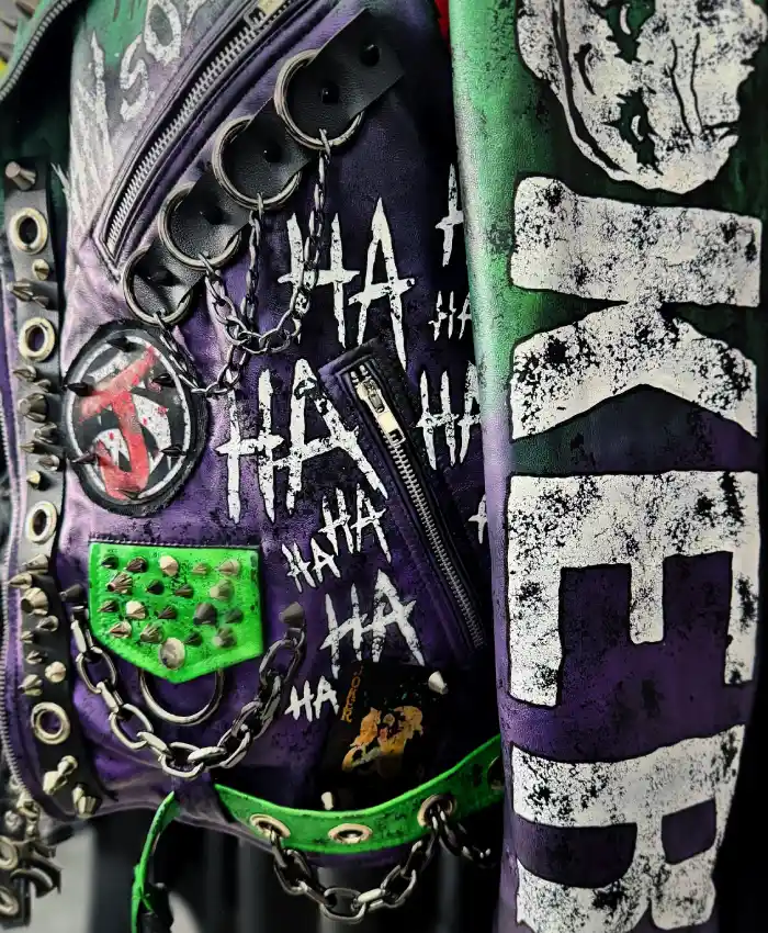 Batman Vs Joker Multicolor Leather Biker Jacket