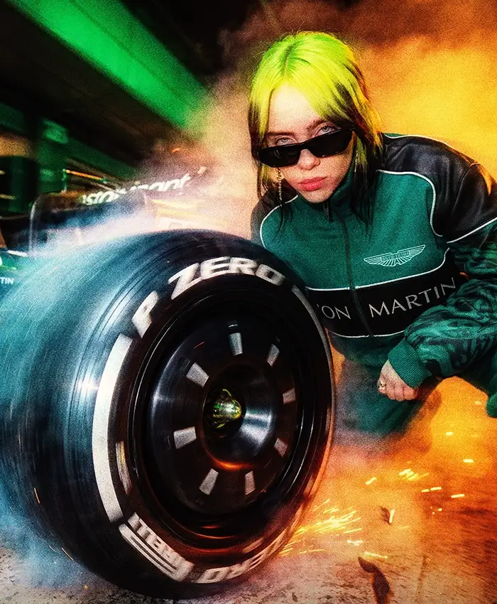 Billie Eilish x Aston Martin Green and Black Jacket On Sale