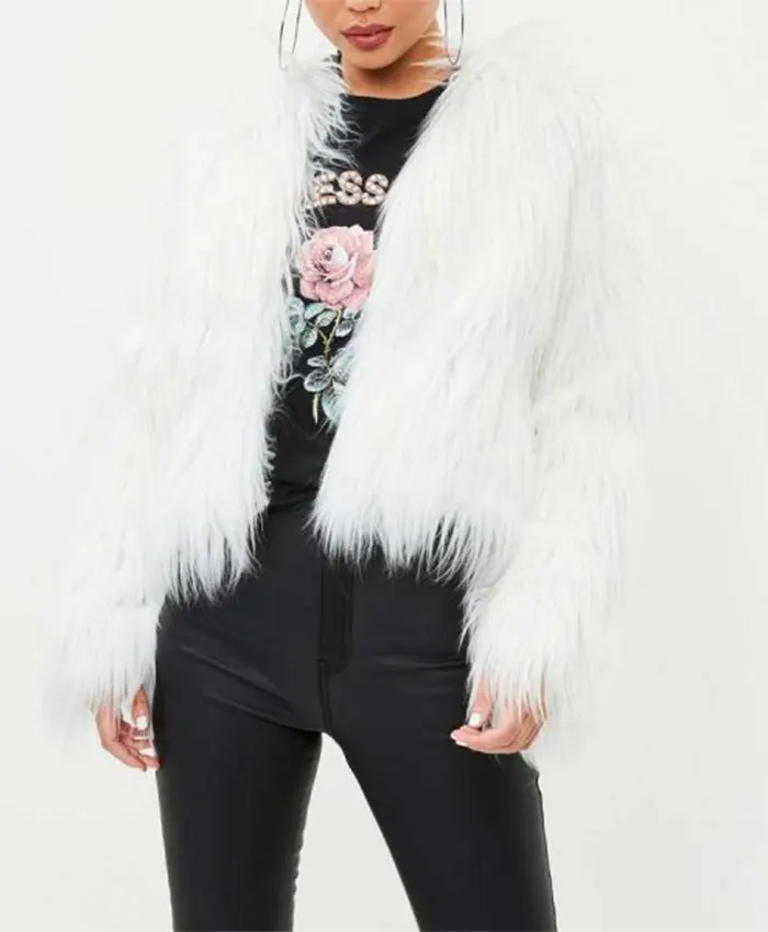 I Hate Suzie Season 01 White Fur Jacket