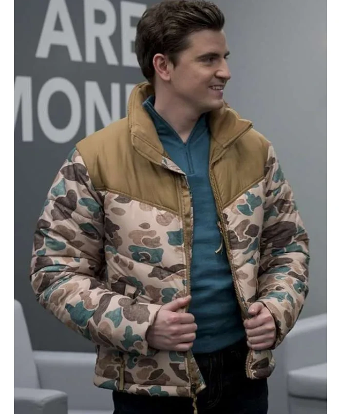 Billy Harris Ted Lasso Colin Hughes Camo Puffer Jacket Sale