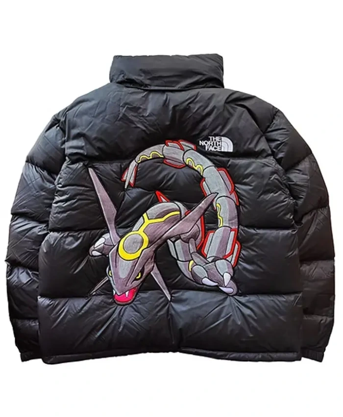 Black Pokemon x The North Face Nuptse Puffer Jackets for Men and Women