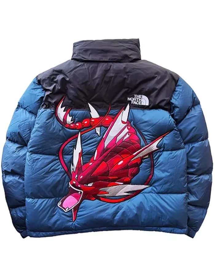 Blue Pokemon x The North Face Nuptse Puffer Jackets for Men and Women