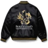 Born x Raised Gentlemens Club Black And Gold Satin Souvenir Varsity Jacket