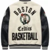 Boston Celtics Modern Originals Classic Rib Leather Varsity Jacket