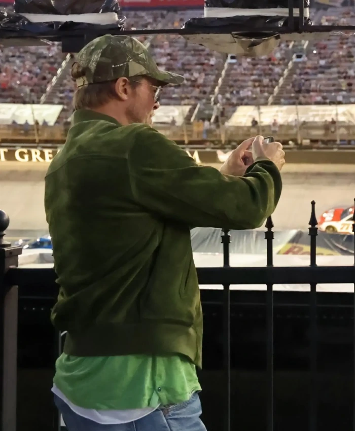 Brad Pitt NASCAR Cup Series Playoffs Bass Pro Shops Night Race 2026 Green Jacket