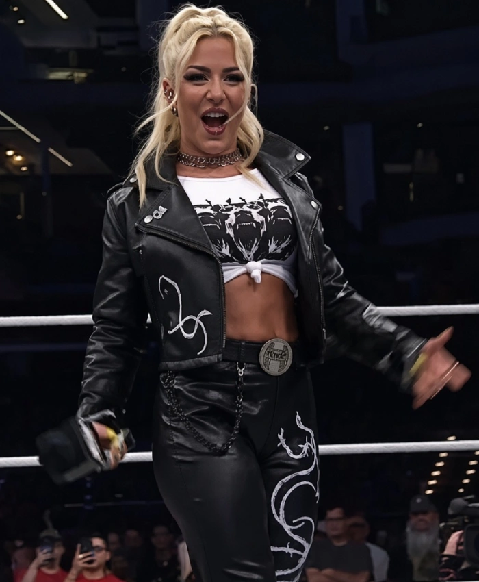 Buy Now AEW Wrestler Thekla Kaischauri Black Leather Jacket