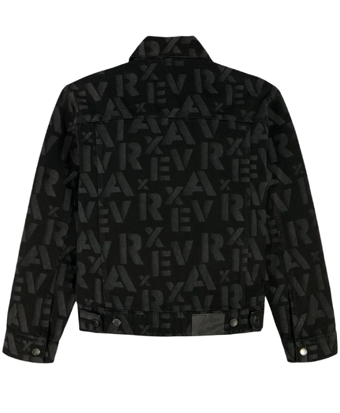 Buy Now Avirex Monogram Cotton Denim Black Jacket