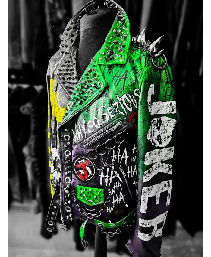 Buy Now Batman Vs Joker Multicolor Leather Biker Jacket Sale