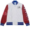 Buy Now New England Patriots White Team Burst Jacket On Sale 