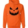 Buy Now Pumpkin Halloween Face Orange Pullover Hoodie