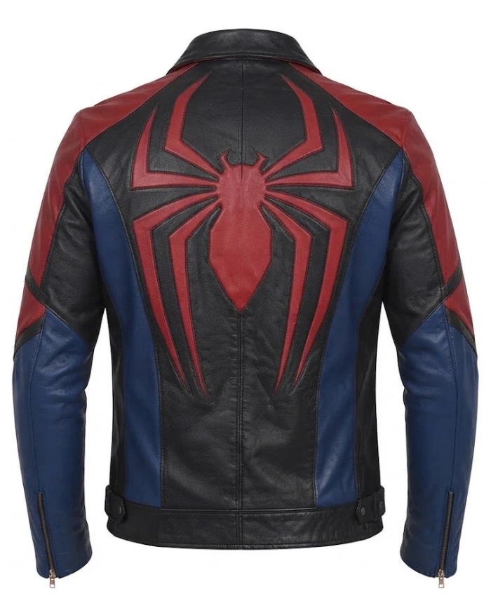 Buy Now Spider Man Black Red Blue Biker Leather Jacket for Men