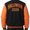 Buy Spooky Halloween 2026 Jack o Lantern Black and Orange Varsity Jacket