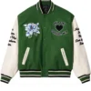 Carhartt Wip X Awake NY Teddy Green and White Varsity Jacket