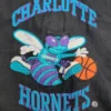 Charlotte Hornets 1990s Black Half Zip Hooded Jacket