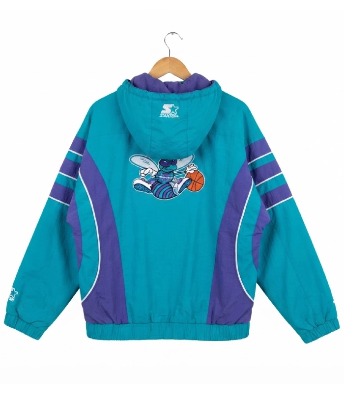 Charlotte Hornets 90s Blue Pullover Hooded Jacket