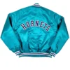 Charlotte Hornets 90s Bomber Full Snap Satin Jacket