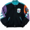 Charlotte Hornets 90s Full Snap Wool Leather Jacket