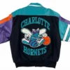 Charlotte Hornets 90s Full Snap Wool Leather Varsity Jacket