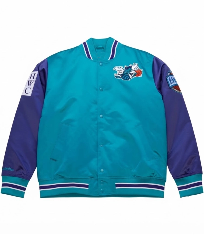 Charlotte Hornets Teal Primetime Vintage Satin Jacket