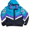 Charlotte Hornets Vintage 90s Full Snap Hooded Jacket