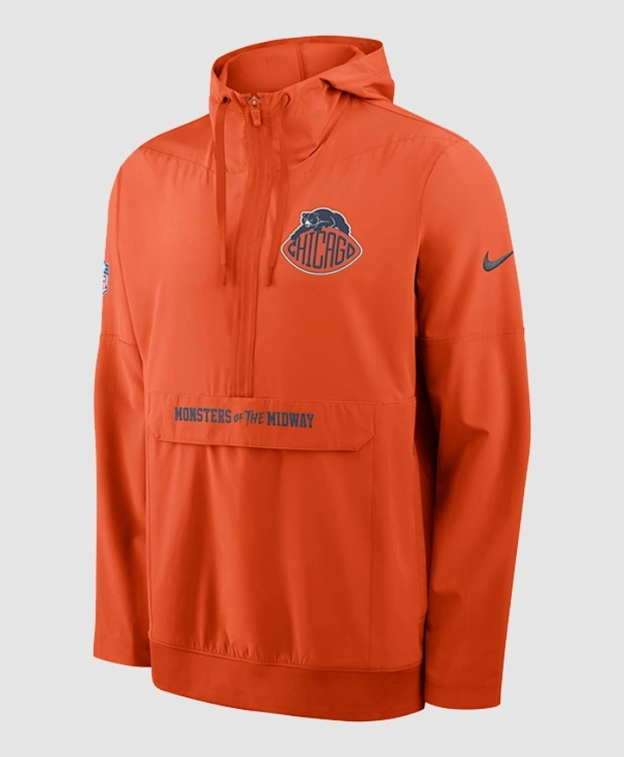 Chicago Bears Rivalries Nike Sideline Orange Anorak Hooded Jacket