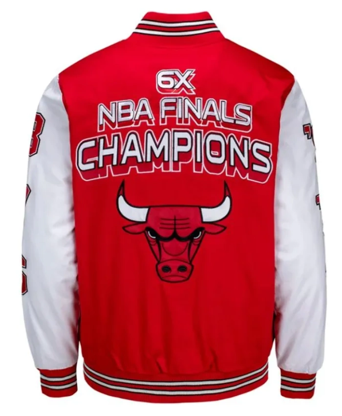 Chicago Bulls 6 Championship Years Full Snap Red Jacket