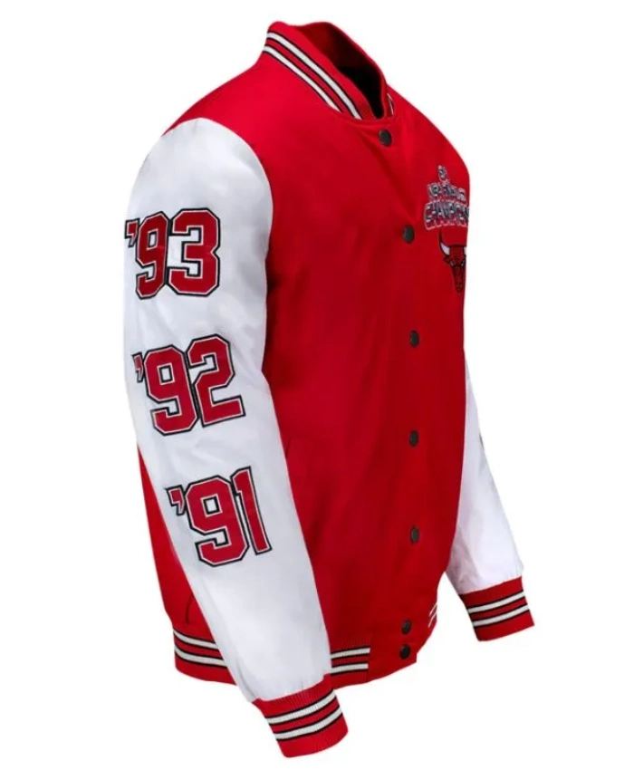 Chicago Bulls 6 Championship Years Red and White Jacket