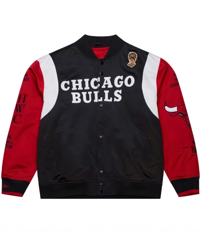 Chicago Bulls Black Vintage Team Origins Full Snap Jacket