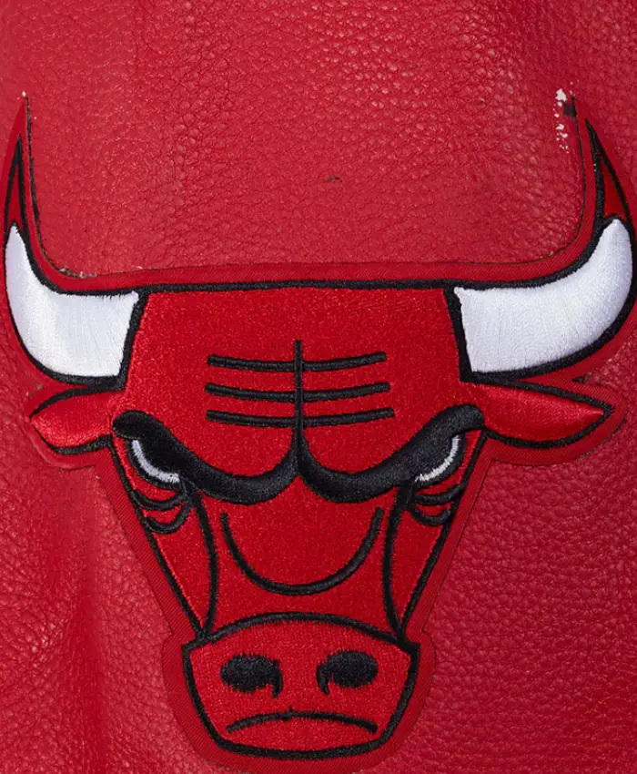 Chicago Bulls Modern Originals Classic Rib Red and White Varsity Jacket