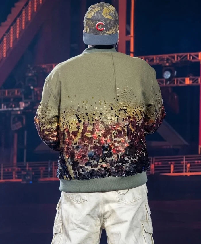 Chris Brown R and B Tour 2026 Green Bomber Jacket