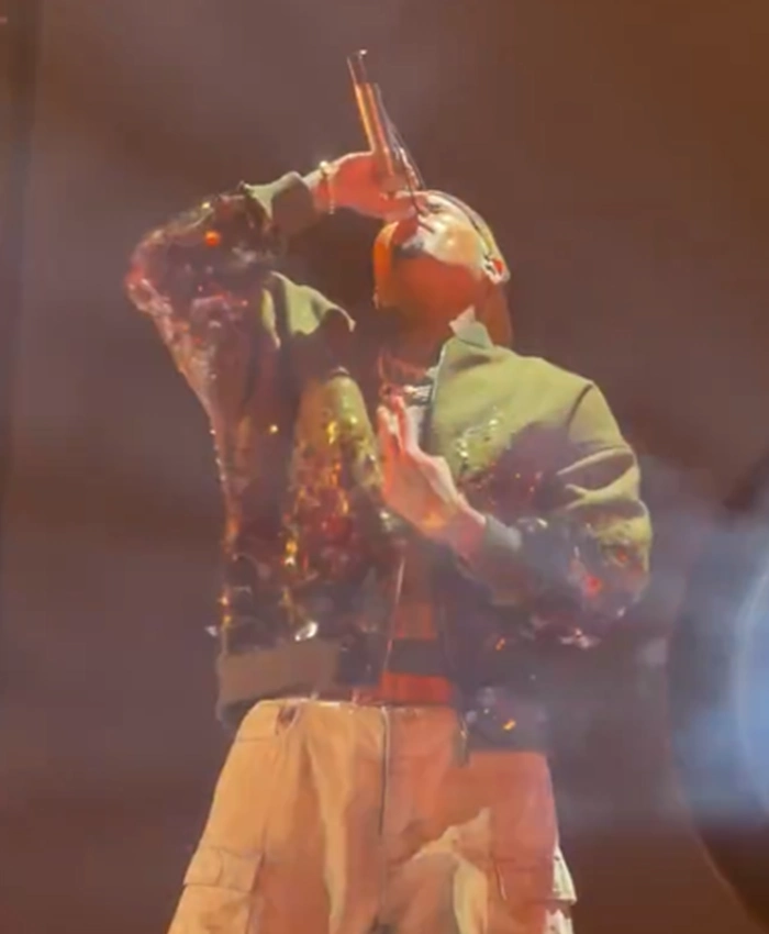 Chris Brown R and B Tour 2026 Green Bomber Sequin Jacket