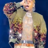 Chris Brown R and B Tour Green Bomber Sequin Jacket