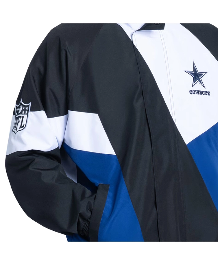 Dallas Cowboys Anniversary Full Snap Coaches Navy Blue Jacket