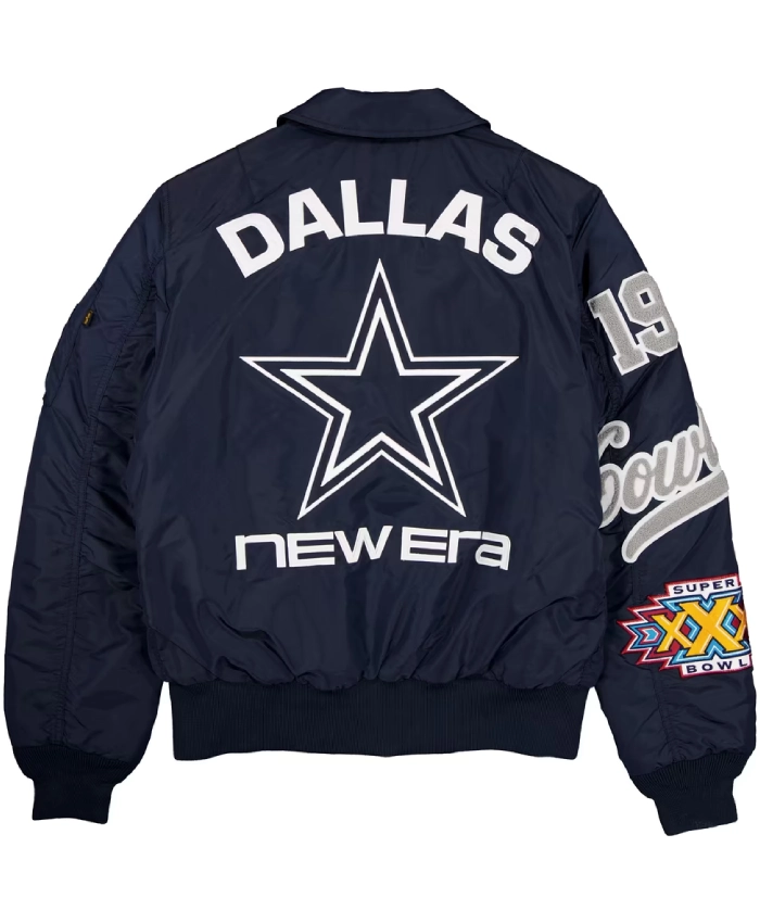 Dallas Cowboys New Era x Alpha Industries MA 1 Navy Bomber Jacket On Sale