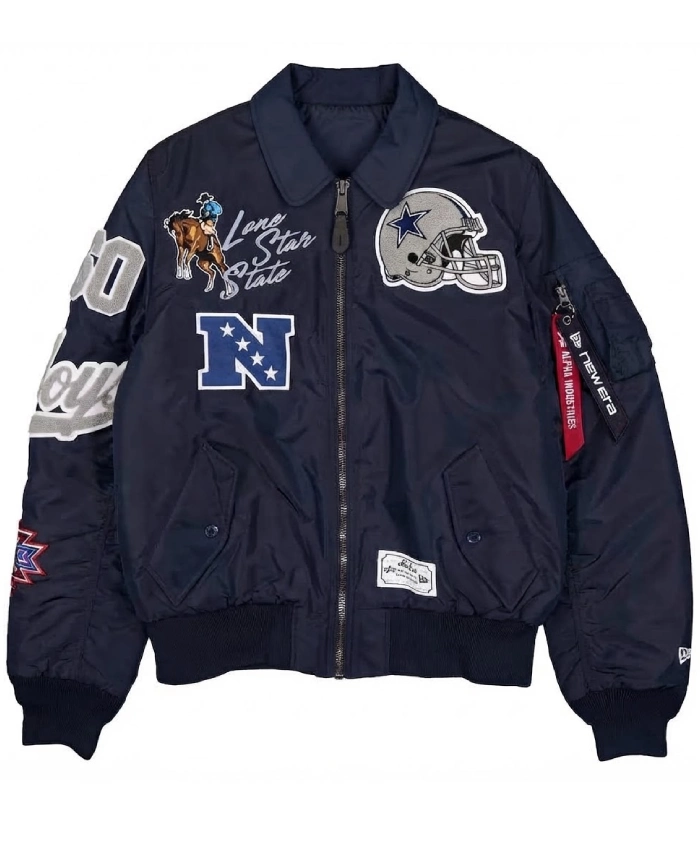 Dallas Cowboys New Era x Alpha Industries MA 1 Navy Bomber Jacket Sale