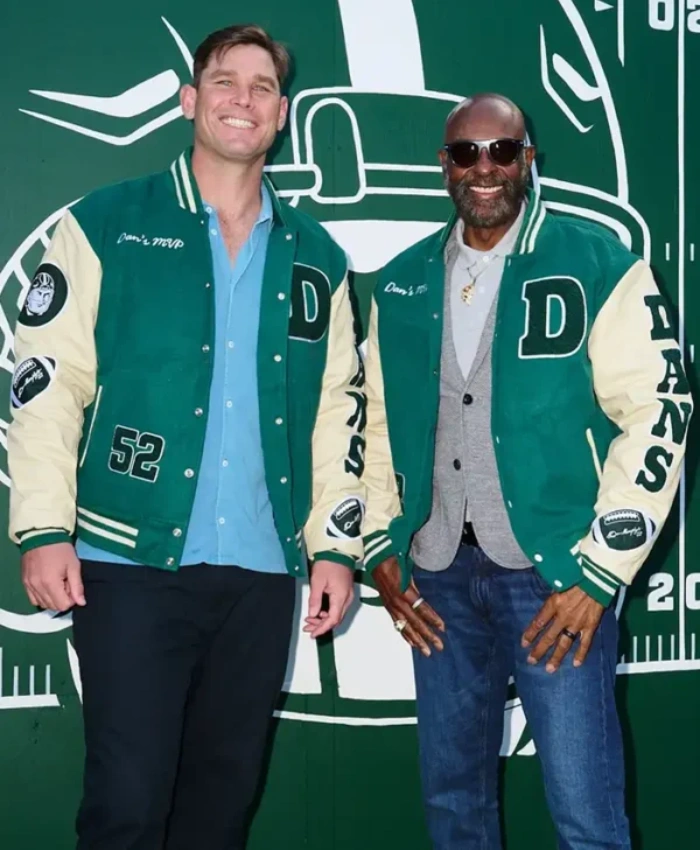 Dan Murphys 52 NFL Green And Cream DANS Wool Leather Jacket