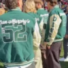 Dan Murphys 52 NFL Green And Cream DANS Wool Leather Varsity Jacket