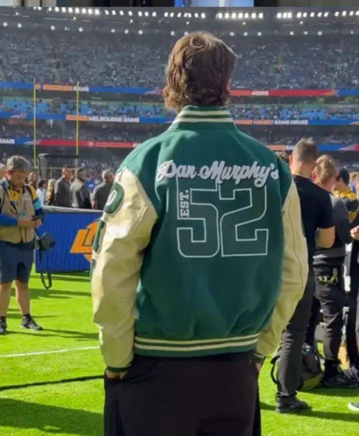 Dan Murphys 52 NFL Green And Cream DANS Wool Varsity Jacket