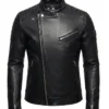 David Beckham Superdry Black Leather Biker Jacket