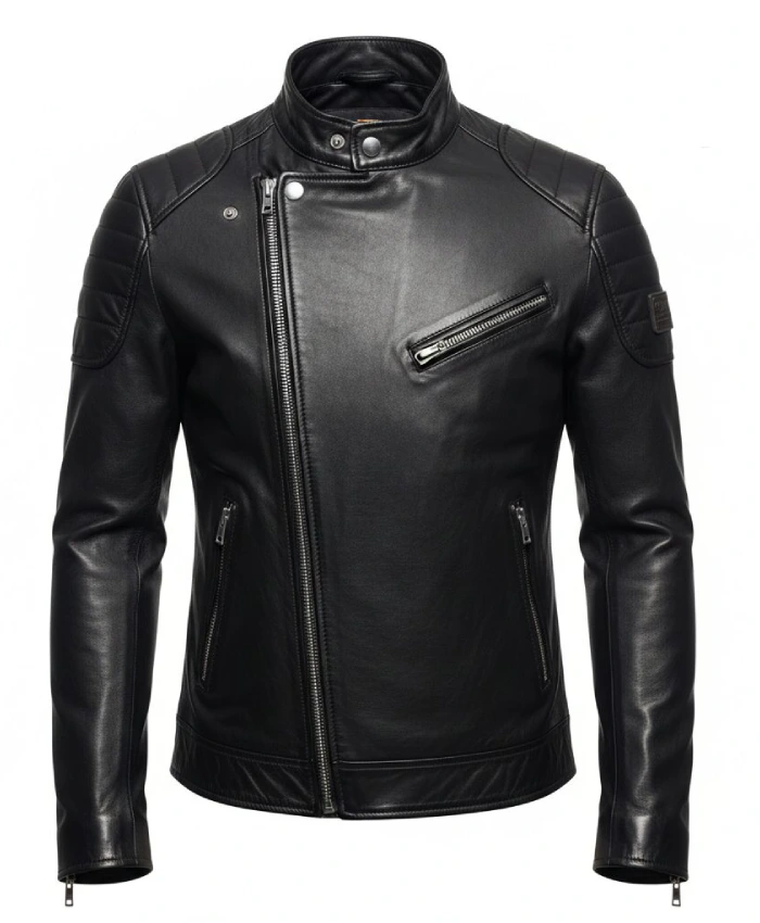 David Beckham Superdry Black Leather Biker Jacket