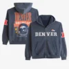 Denver Broncos Abercrombie and Fitch Grey Fleece Full Zip Hoodie Sale