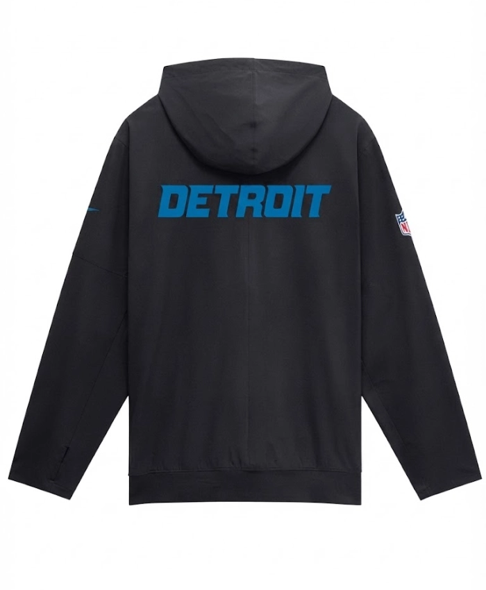 Detroit Lions 2026 Rivalries Nike Sideline Black Anorak Hooded Jacket